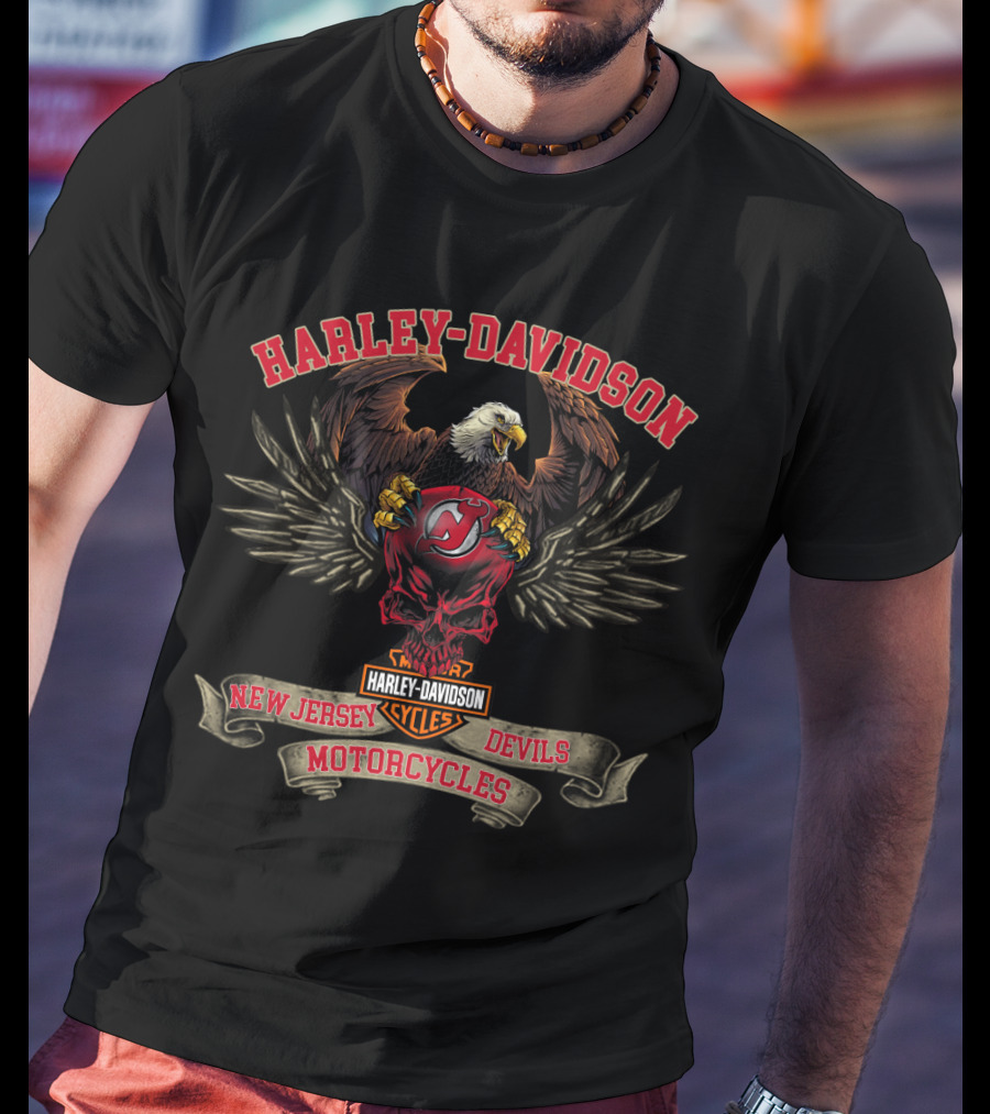 Harley Davidson New Jersey Devils Motorcycles T-Shirt