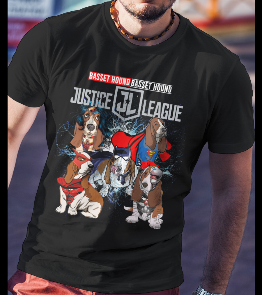 Basset Hound Justice League Jl T-Shirt