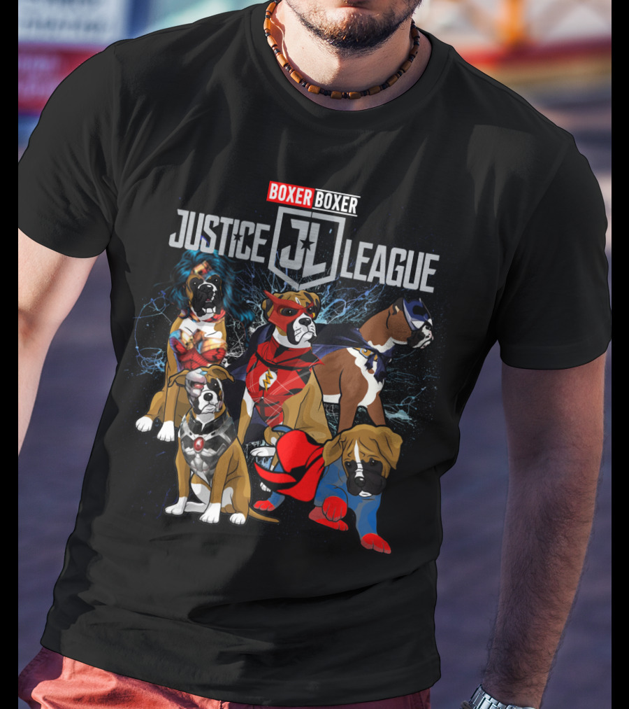 Boxer Justice League Jl 55 Dh Superhero Dogs T-Shirt