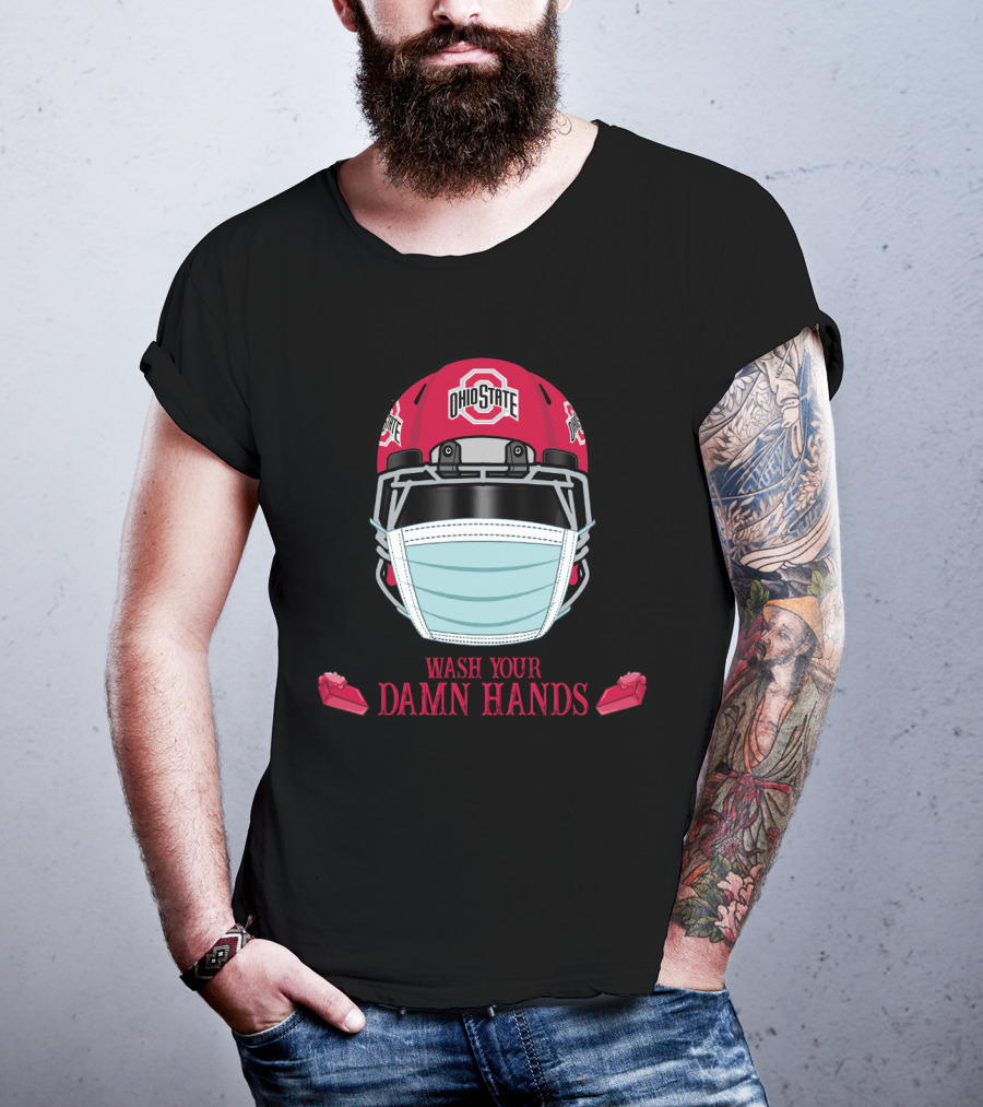 Ohio State Buckeyes Helmet Wash Your Damn Hands T-Shirt