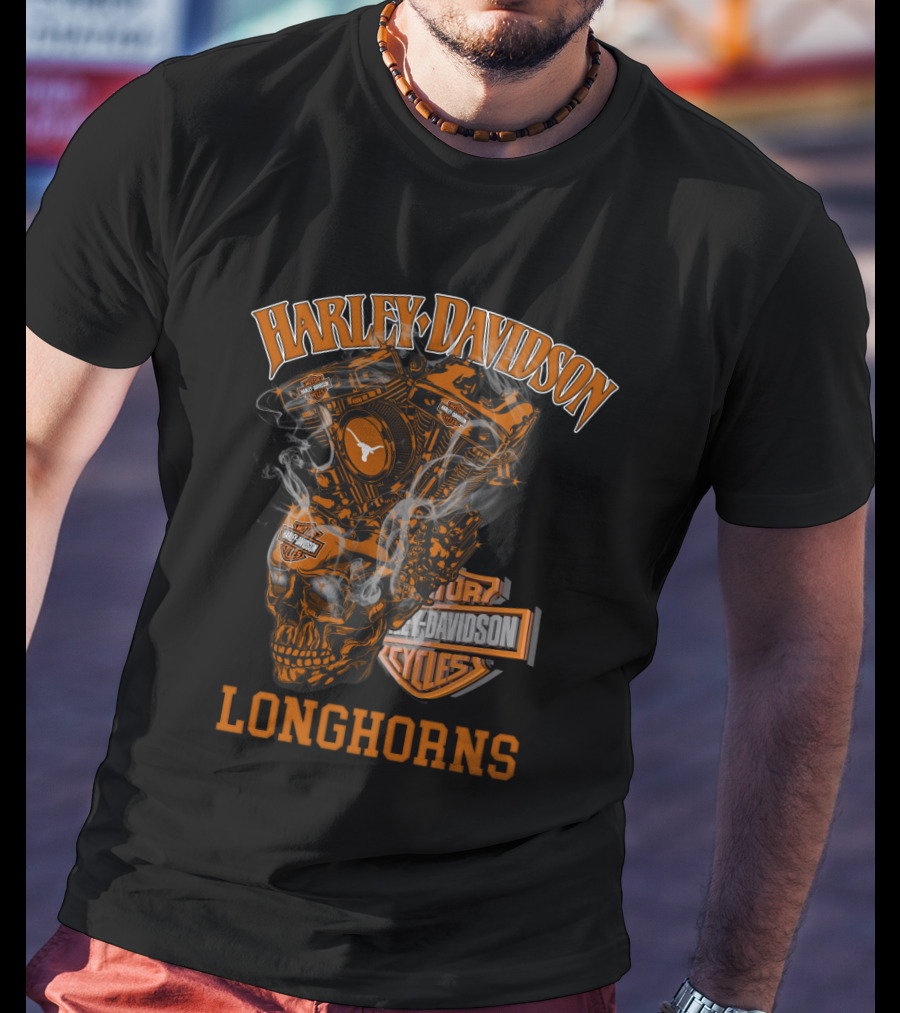 Harley Davidson Longhorns Texas Motorcycles T-Shirt