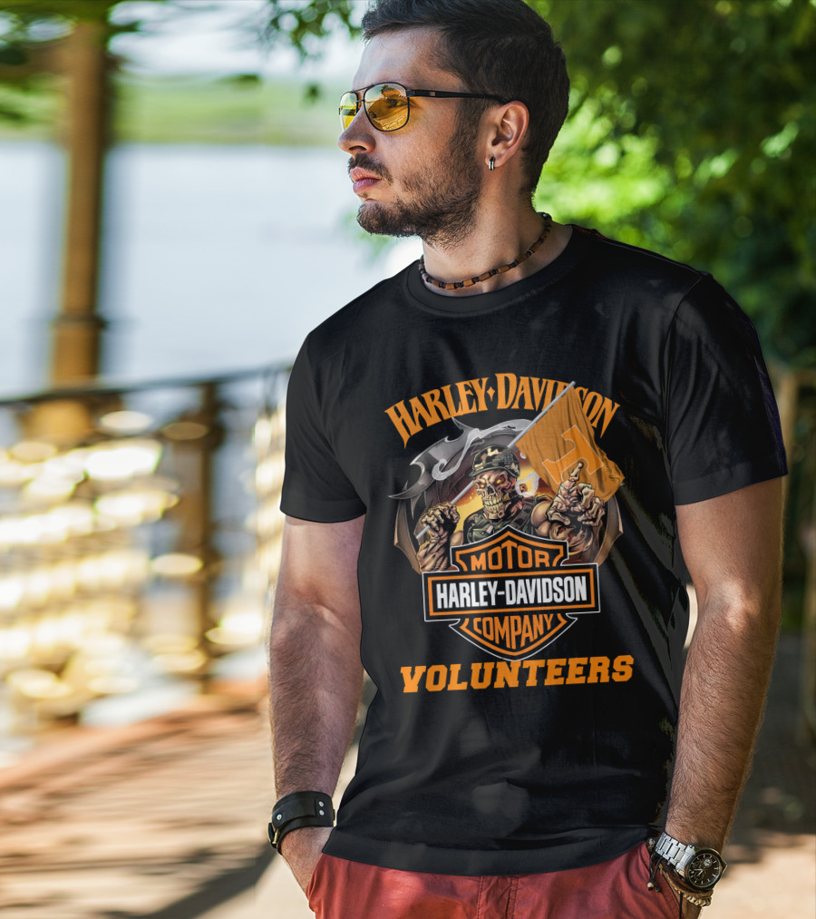 Harley Davidson Motor Company Tennessee Volunteers Skeleton T-Shirt