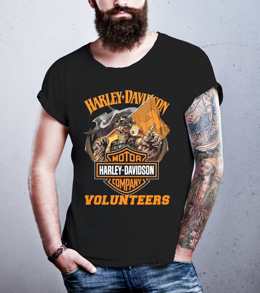 Harley Davidson Motor Company Tennessee Volunteers Skeleton T-Shirt
