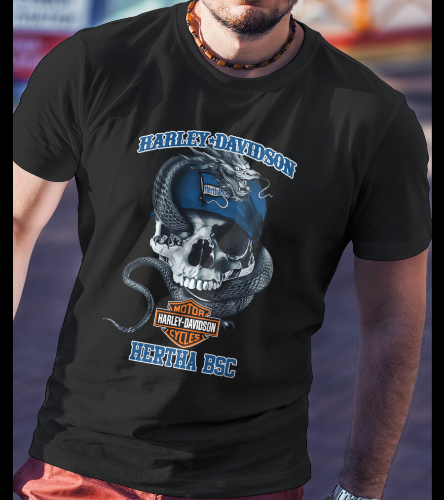 Harley Davidson Skull Snake Hertha Bsc T-Shirt