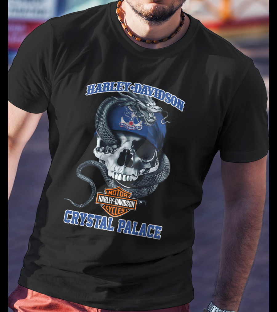 Harley Davidson Crystal Palace Motorcycles Skull Snake T-Shirt