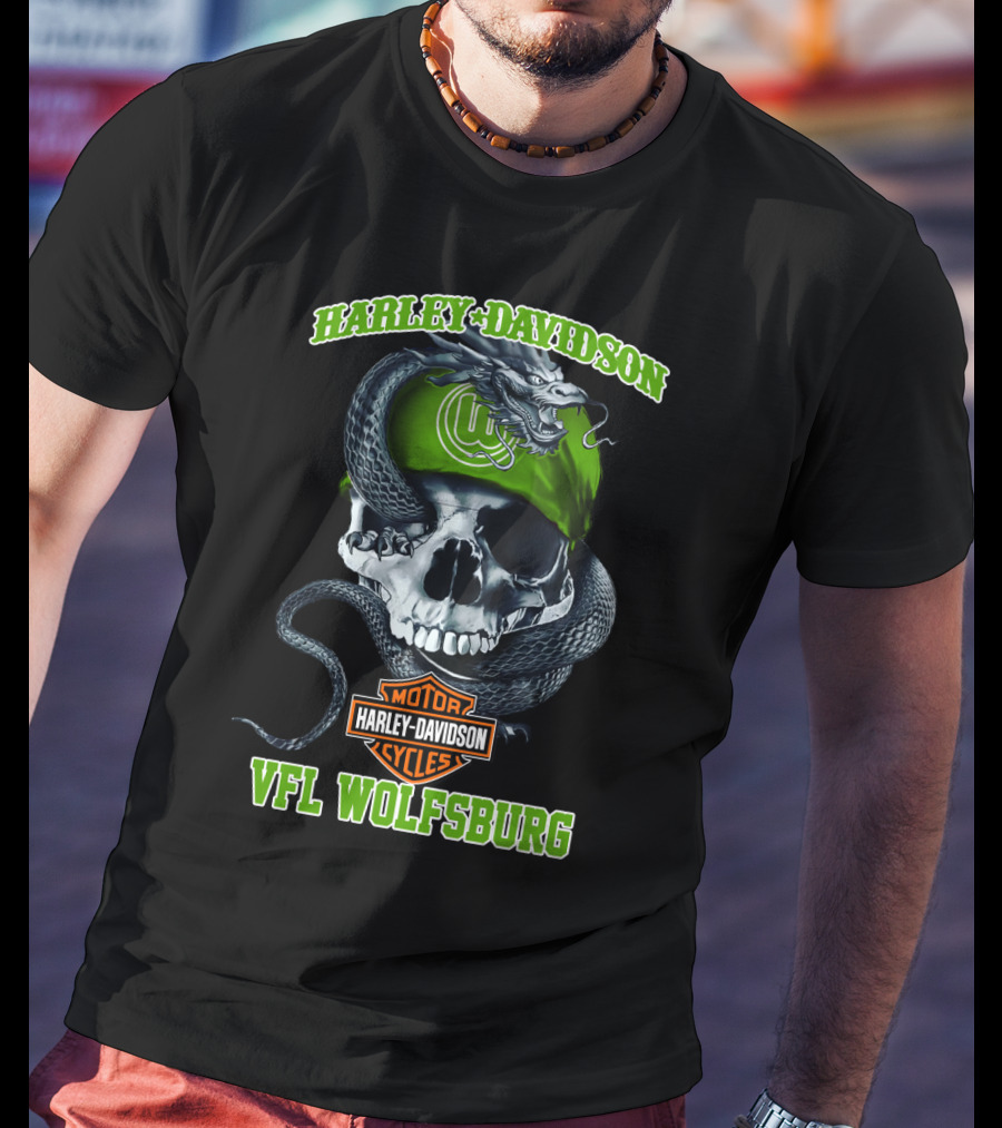 Harley Davidson Vfl Wolfsburg Skull And Snake T-Shirt