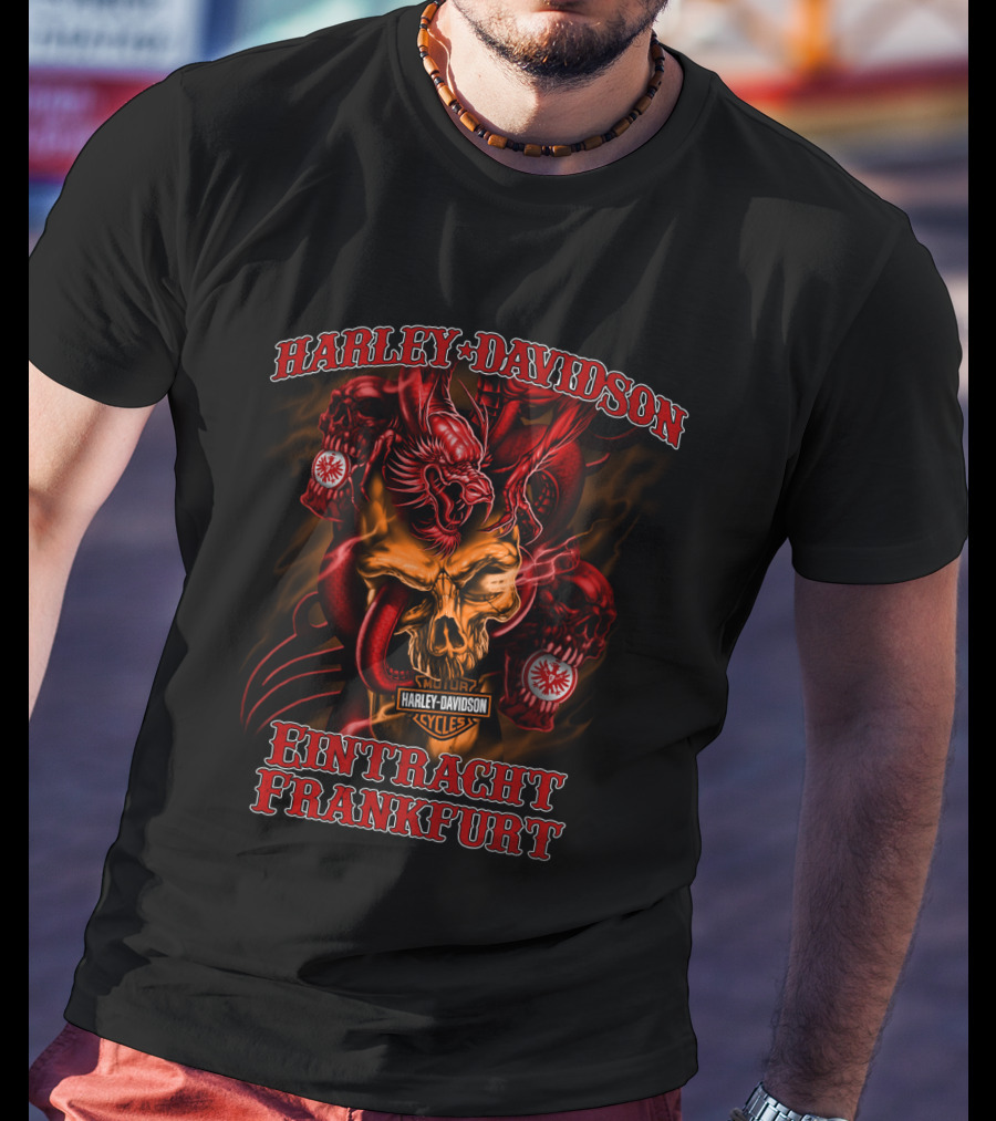 Harley Davidson Eintracht Frankfurt Skull T-Shirt