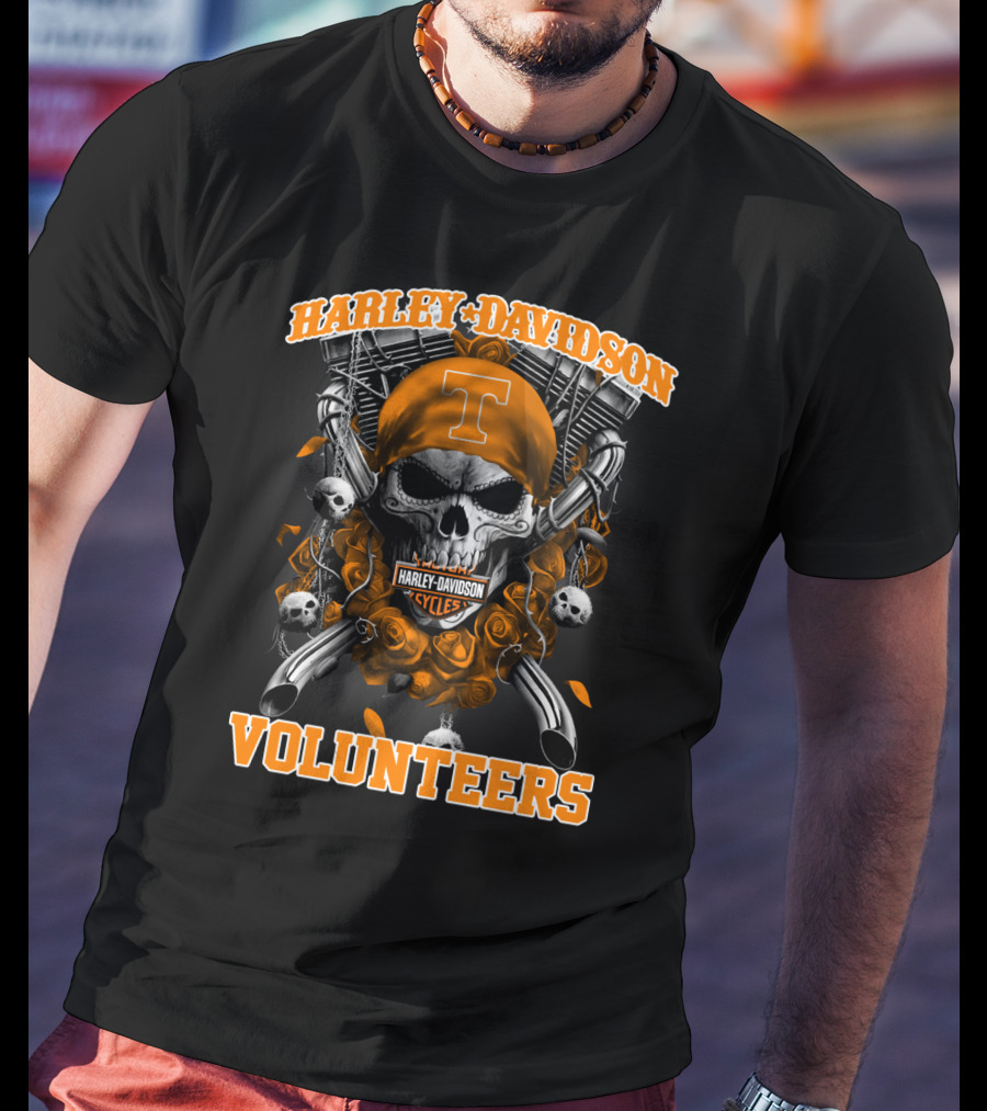 Harley Davidson Tennessee Volunteers Skull T T-Shirt
