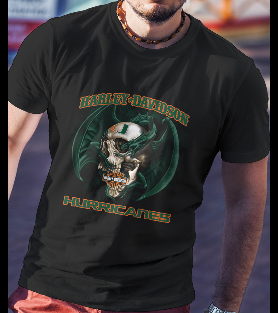 Harley Davidson Hurricanes Miami Skull T-Shirt