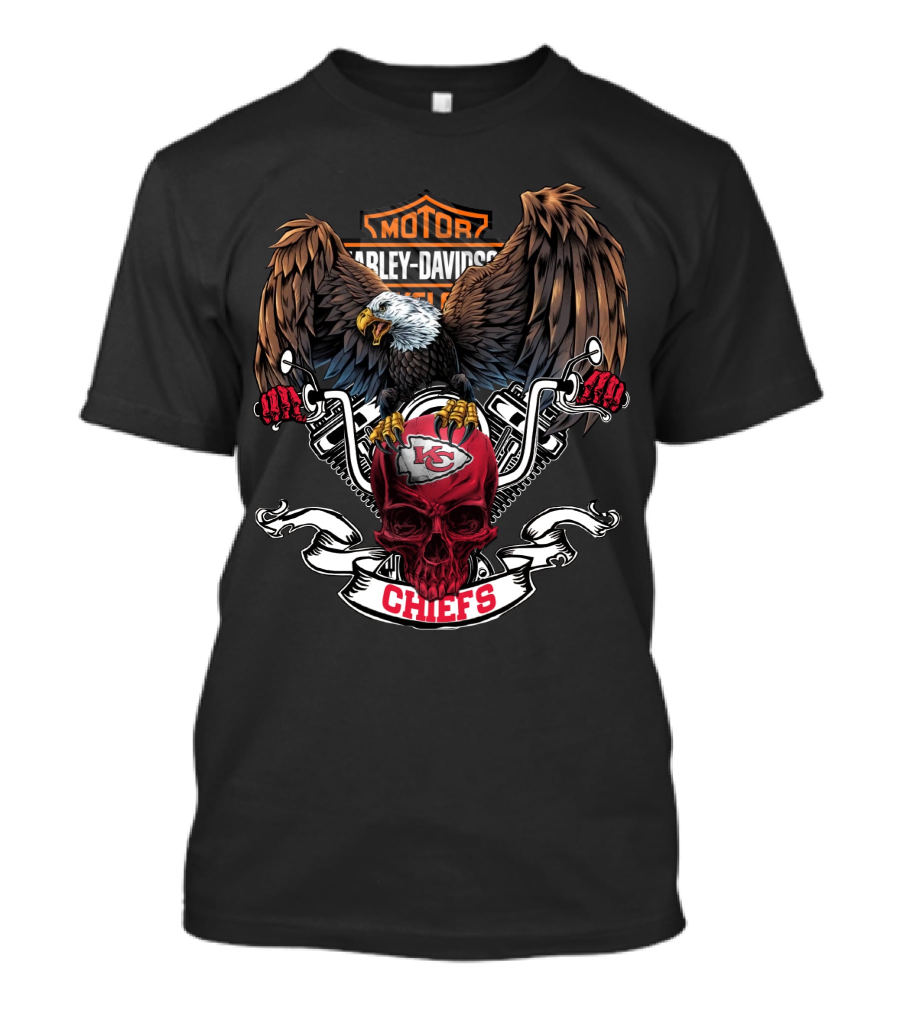 Motor Harley Davidson Eagle Kansas City Chiefs Nfl Chiefs T-Shirt