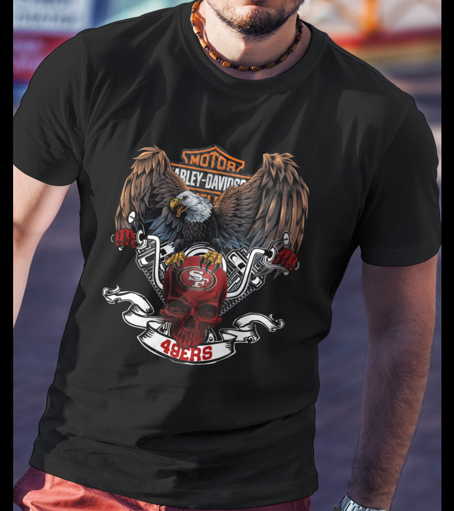 Motor Harley Davidson Cycles Nfl San Francisco 49ers T-Shirt
