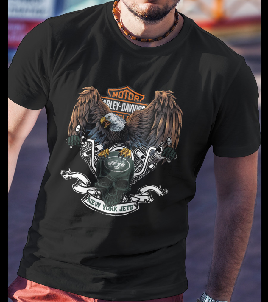 Harley Davidson Motor New York Jets T-Shirt