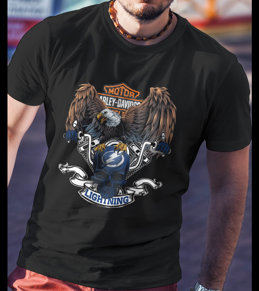 Motor Harley Davidson Eagle Tampa Bay Lightning Nhl T-Shirt