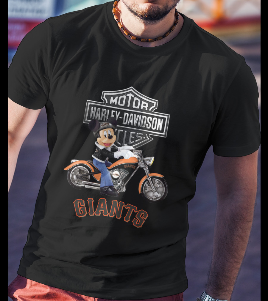 Harley Davidson Motorcycles San Francisco Giants Mickey Mouse T-Shirt