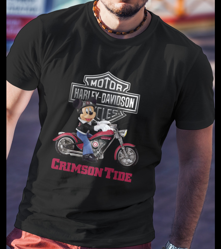 Harley Davidson Motorcycles Crimson Tide Alabama Ncaa T-Shirt