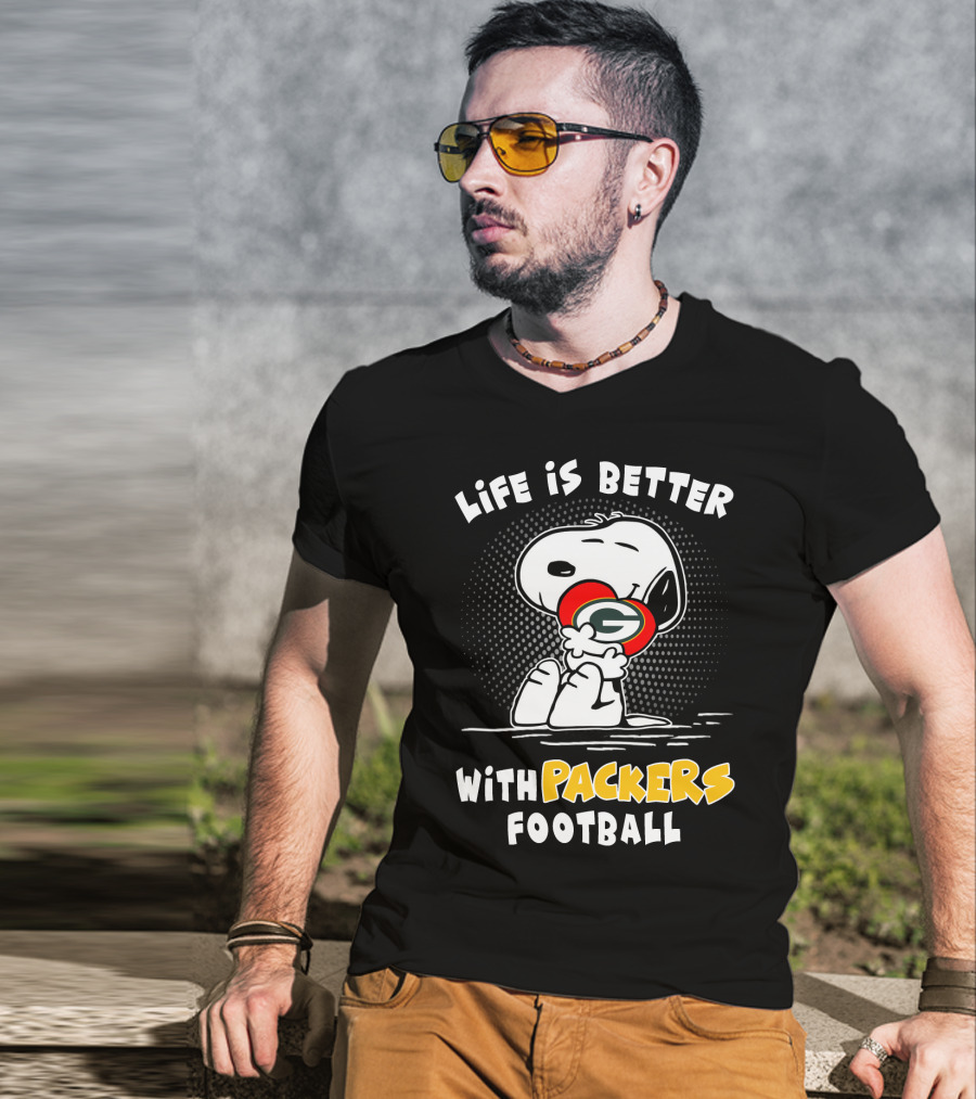 Life Is Better With Packers Football T-Shirt