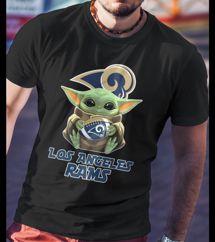 Los Angeles Rams Baby Yoda Football T-Shirt