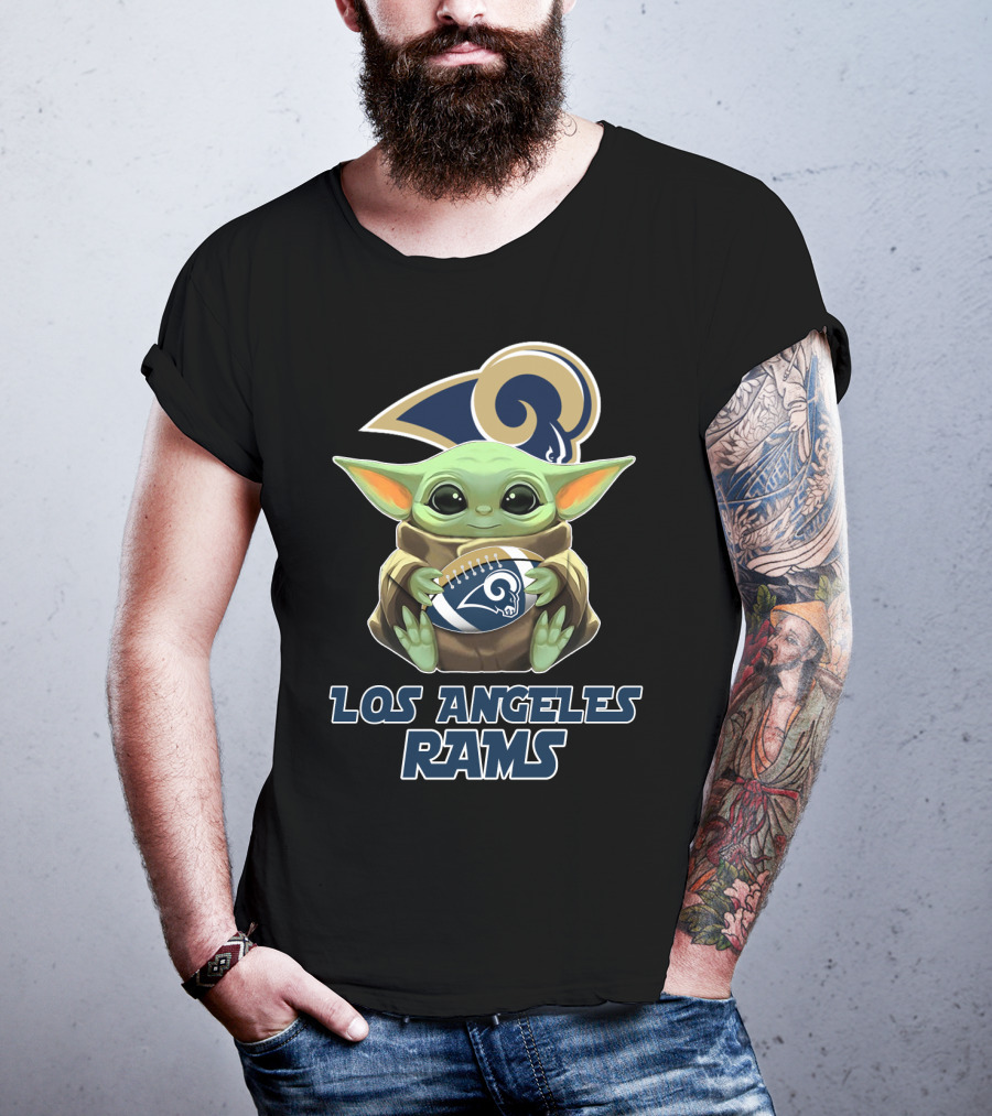Los Angeles Rams Baby Yoda Football T-Shirt