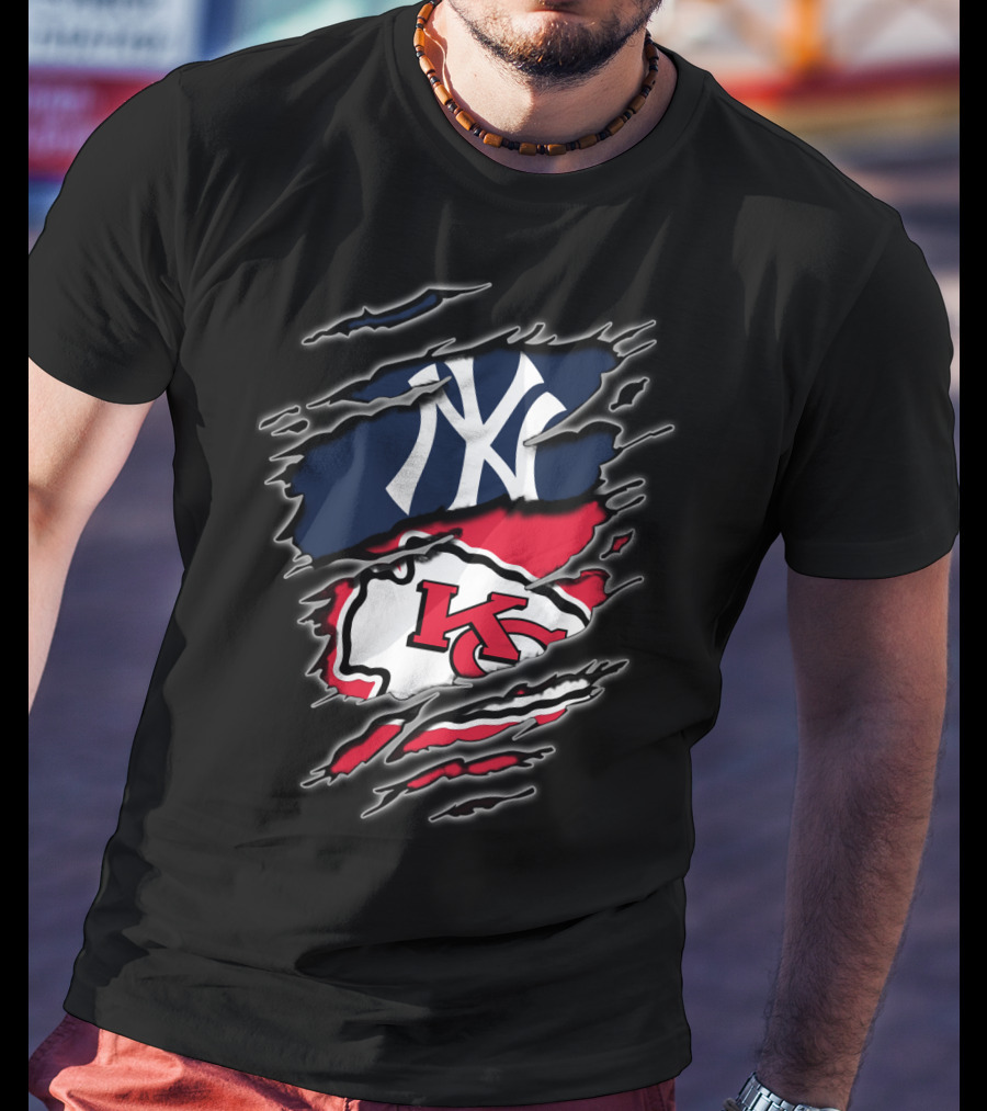 Yankees Chiefs Fan Crossover T-Shirt