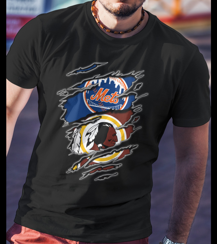 Mets Redskins Crossover Fan Tribute T-Shirt