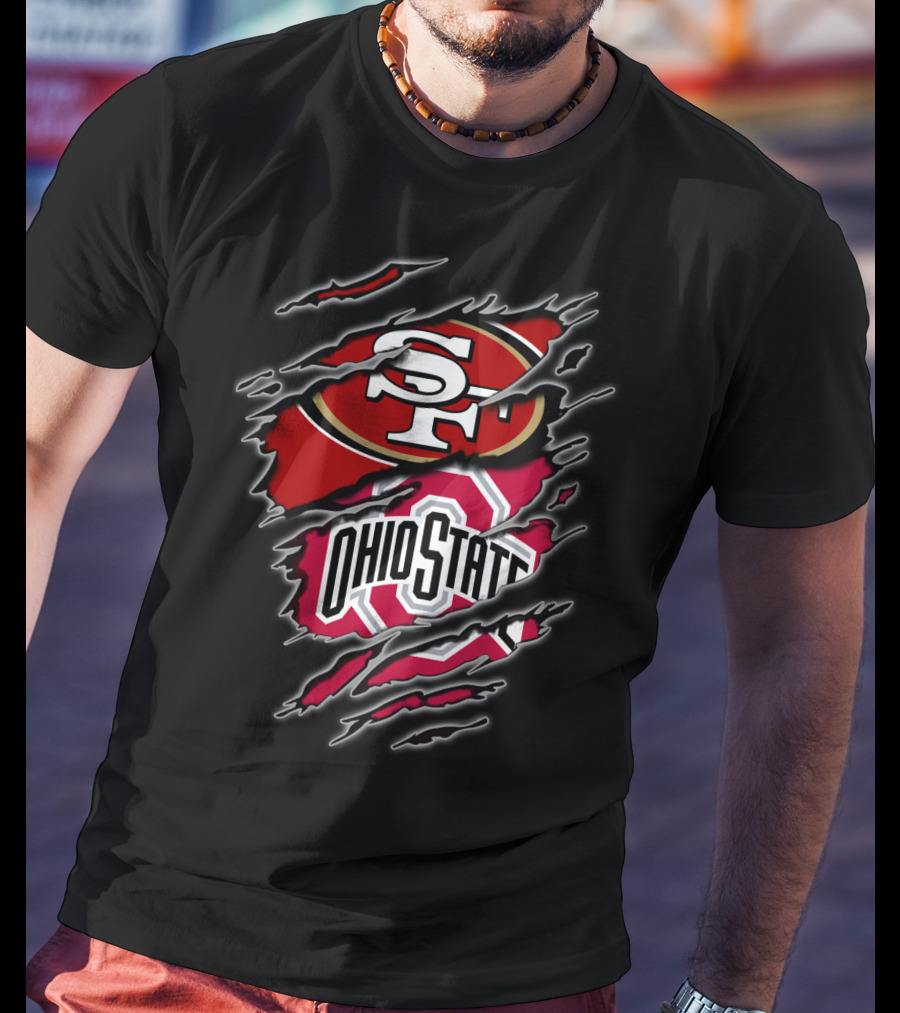 Ohio State Buckeyes San Francisco 49ers Fan Crossover T-Shirt