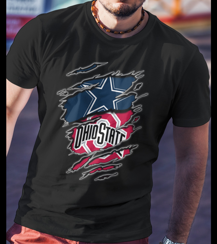 Dallas Cowboys Ohio State Buckeyes Fan Crossover T-Shirt