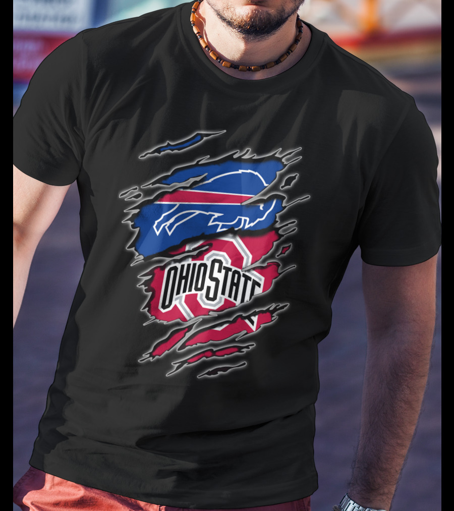Buffalo Bills Ohio State Buckeyes Fan Crossover T-Shirt