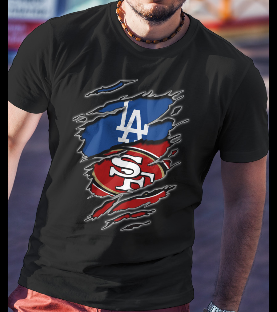 La Dodgers And Sf 49ers Fans Combination T-Shirt
