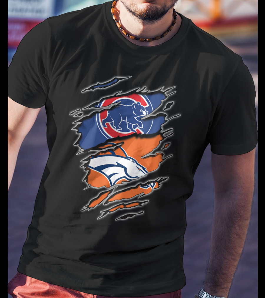 Chicago Cubs And Denver Broncos Fan T-Shirt