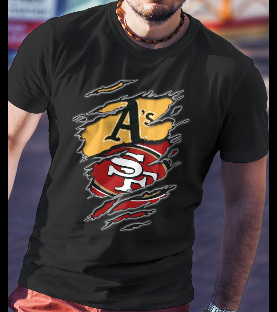Oakland A's And San Francisco 49ers Fan Tribute T-Shirt
