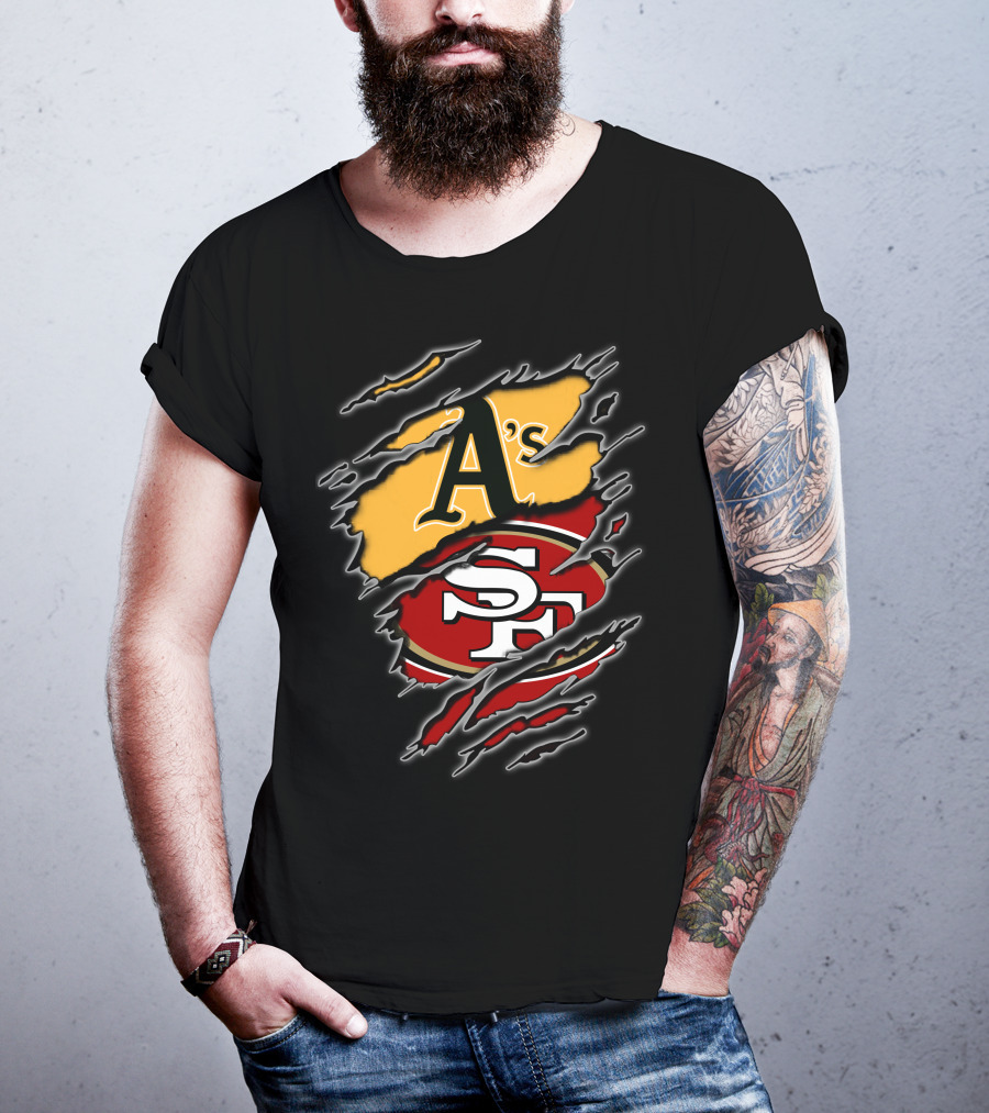 Oakland A's And San Francisco 49ers Fan Tribute T-Shirt