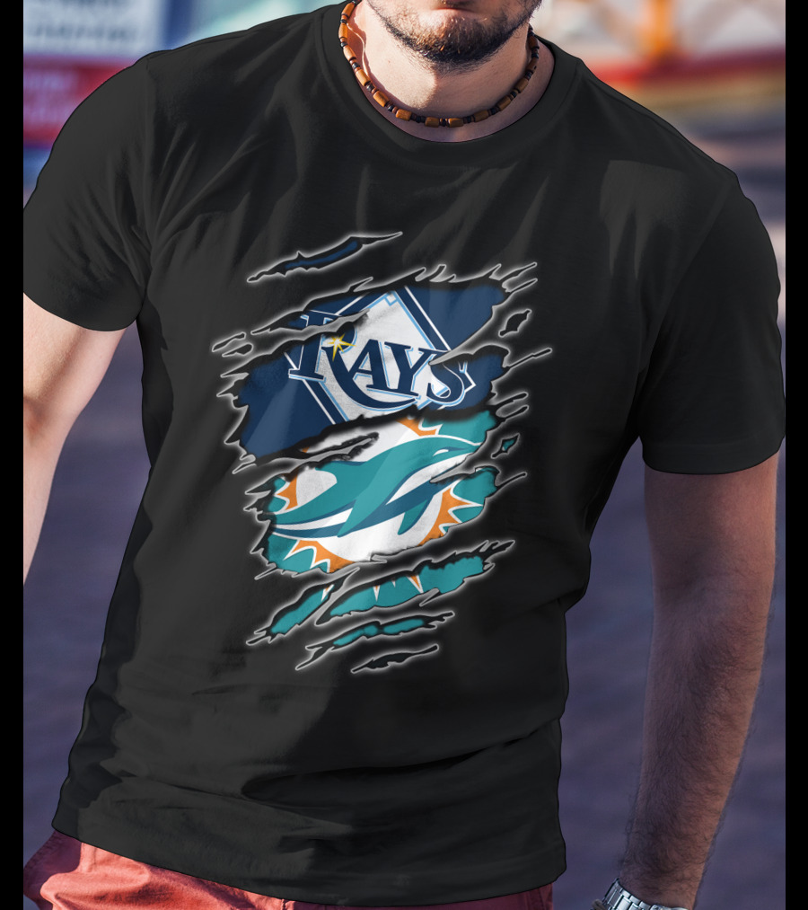 Tampa Bay Rays And Miami Dolphins Sports Fan T-Shirt