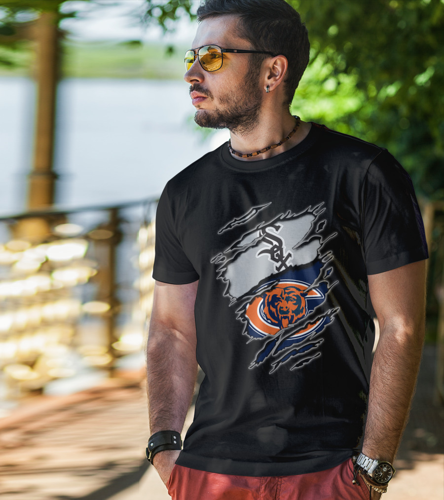 Chicago White Sox And Chicago Bears Fan Logos T-Shirt