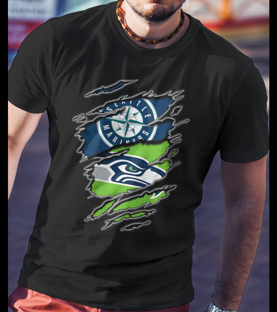 Seattle Mariners Seattle Seahawks Fan Combo T-Shirt