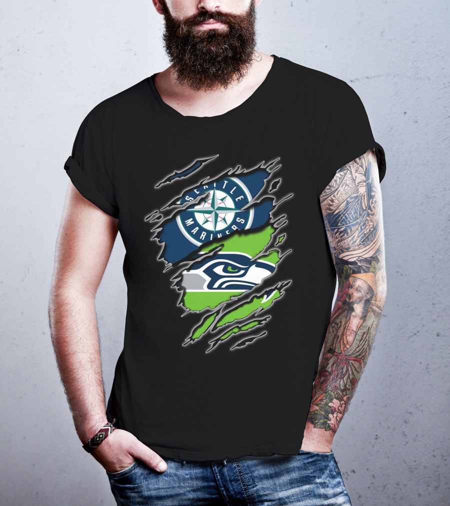 Seattle Mariners Seattle Seahawks Fan Combo T-Shirt