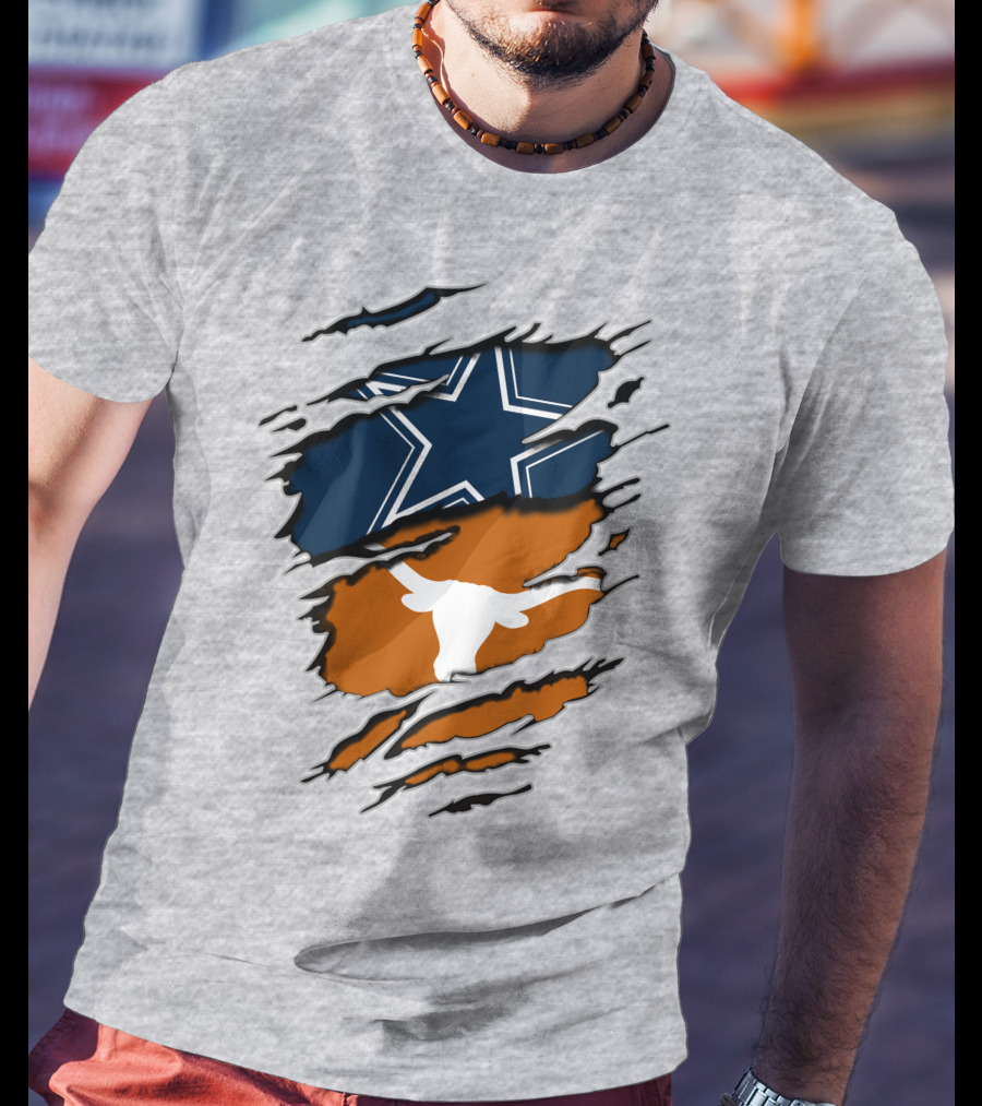 Cowboys Longhorns Star And Bull Texas Pride T-Shirt