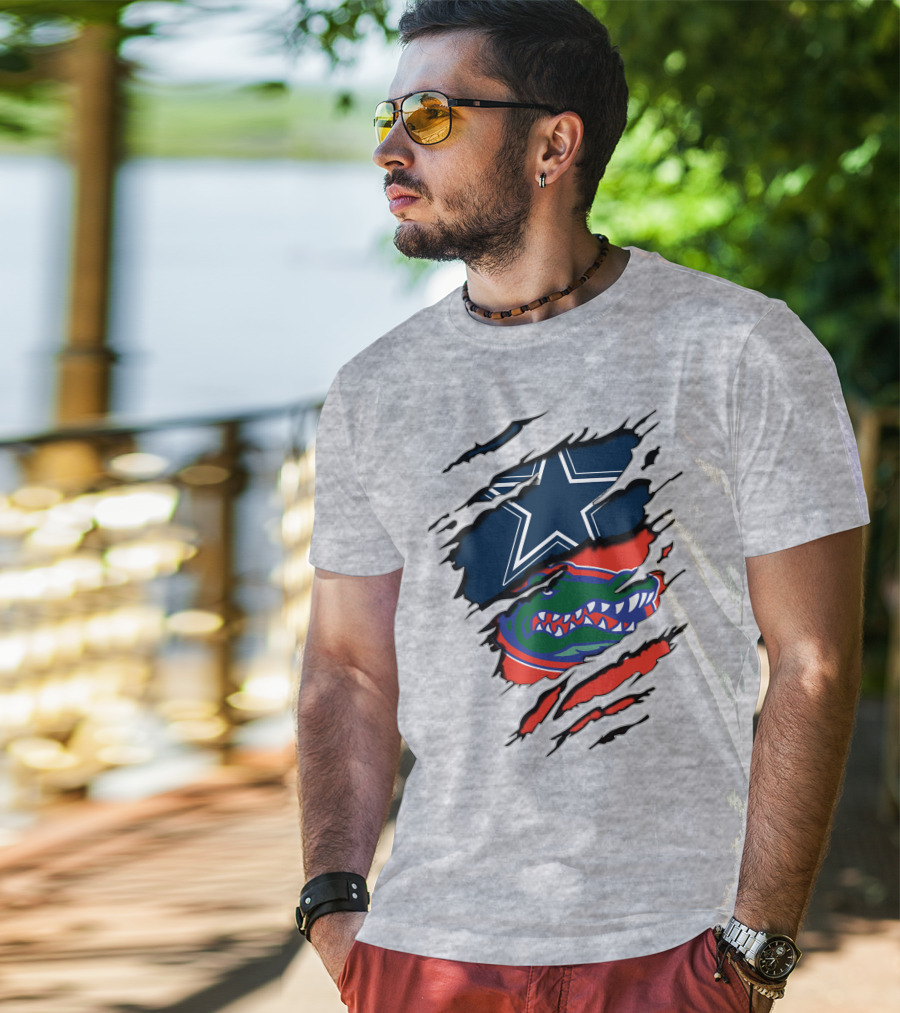 Dallas Cowboys Florida Gators Nfl College Football Mashup T-Shirt
