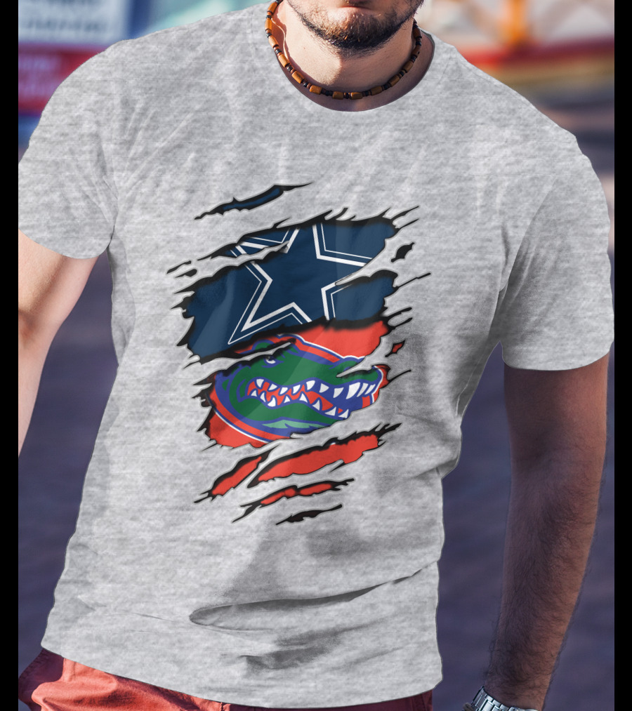 Dallas Cowboys Florida Gators Nfl College Football Mashup T-Shirt