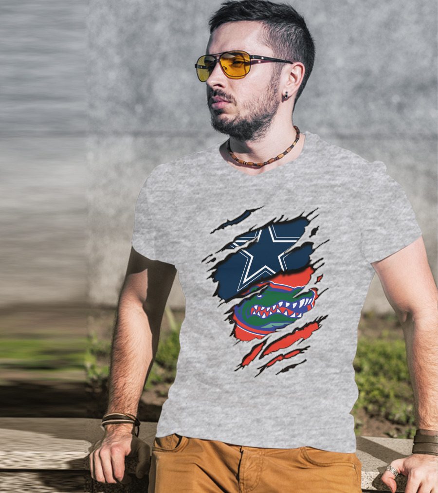 Dallas Cowboys Florida Gators Nfl College Football Mashup T-Shirt