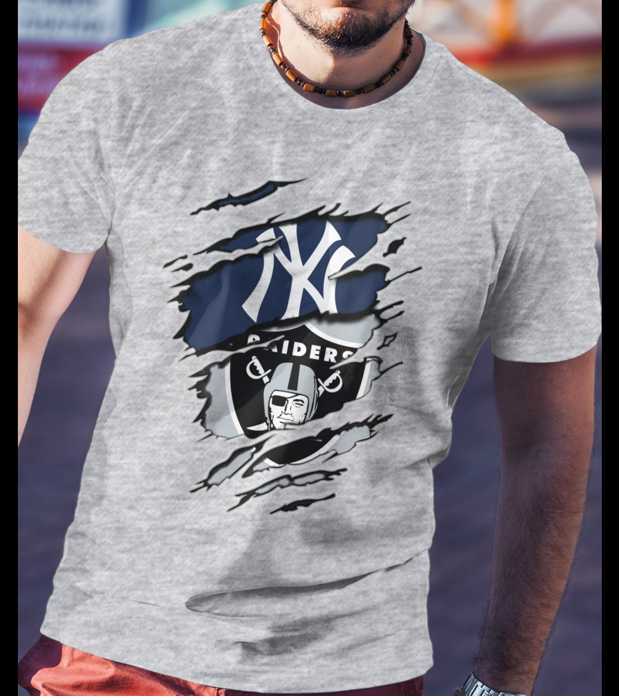 Raiders Yankees Dual Logo Fusion T-Shirt