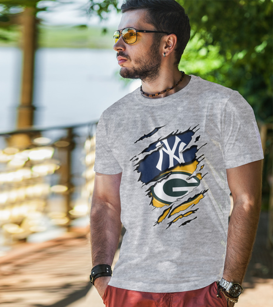 Packers Yankees Dual Team Spirit Collaboration T-Shirt