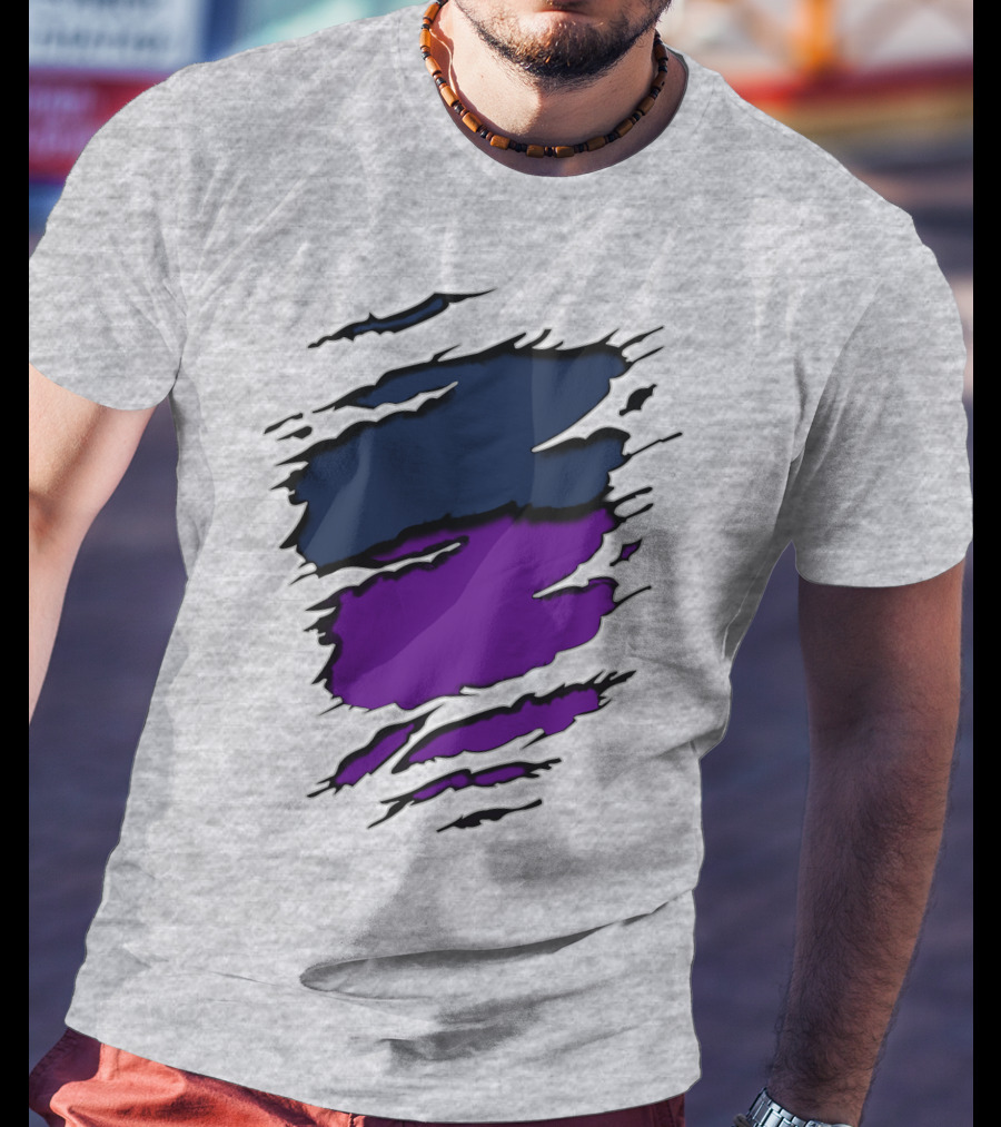 Yan Vik Blue And Purple Claw Marks T-Shirt
