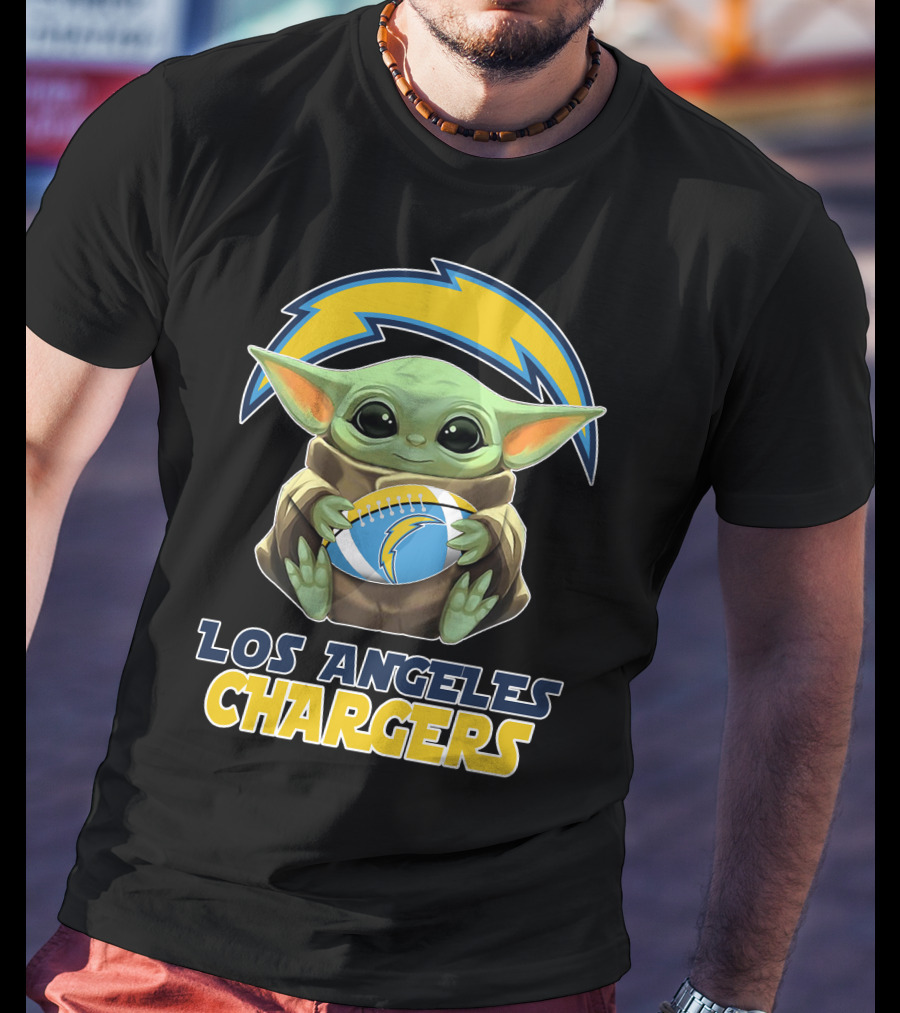Los Angeles Chargers Baby Holding Football T-Shirt