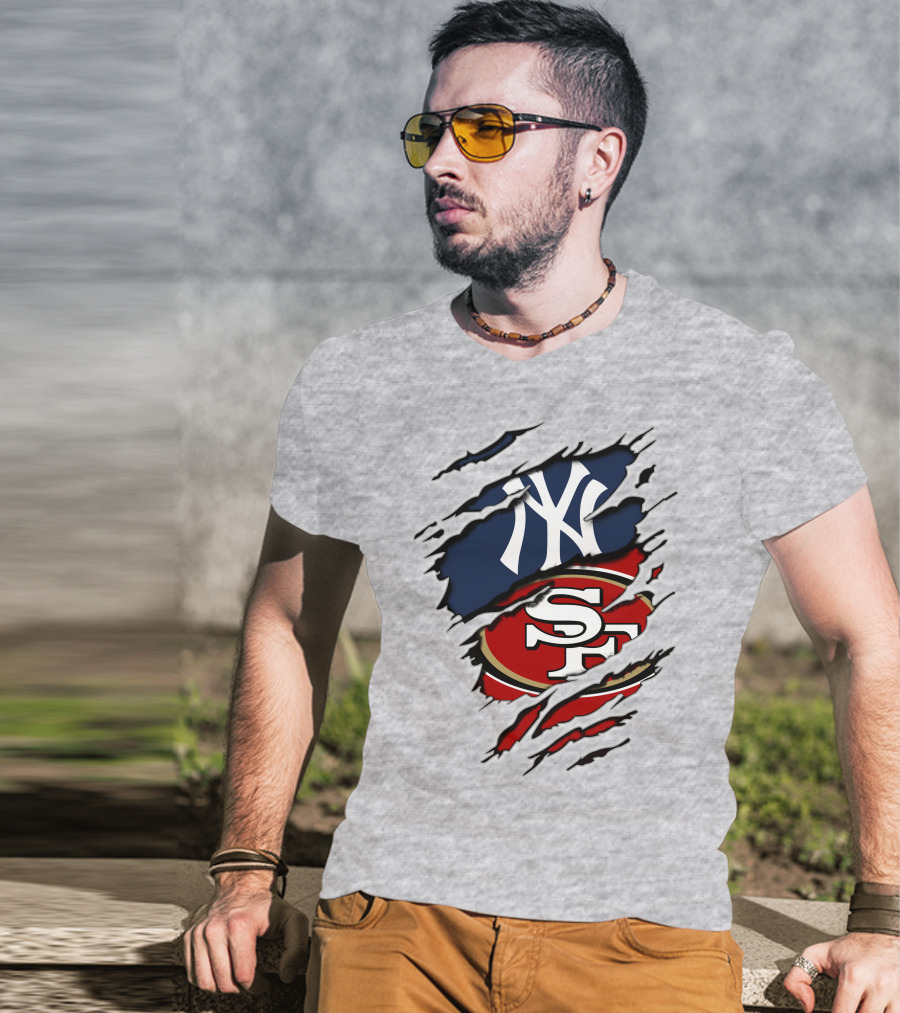 Ny Yankees 49ers Logo Mashup T-Shirt