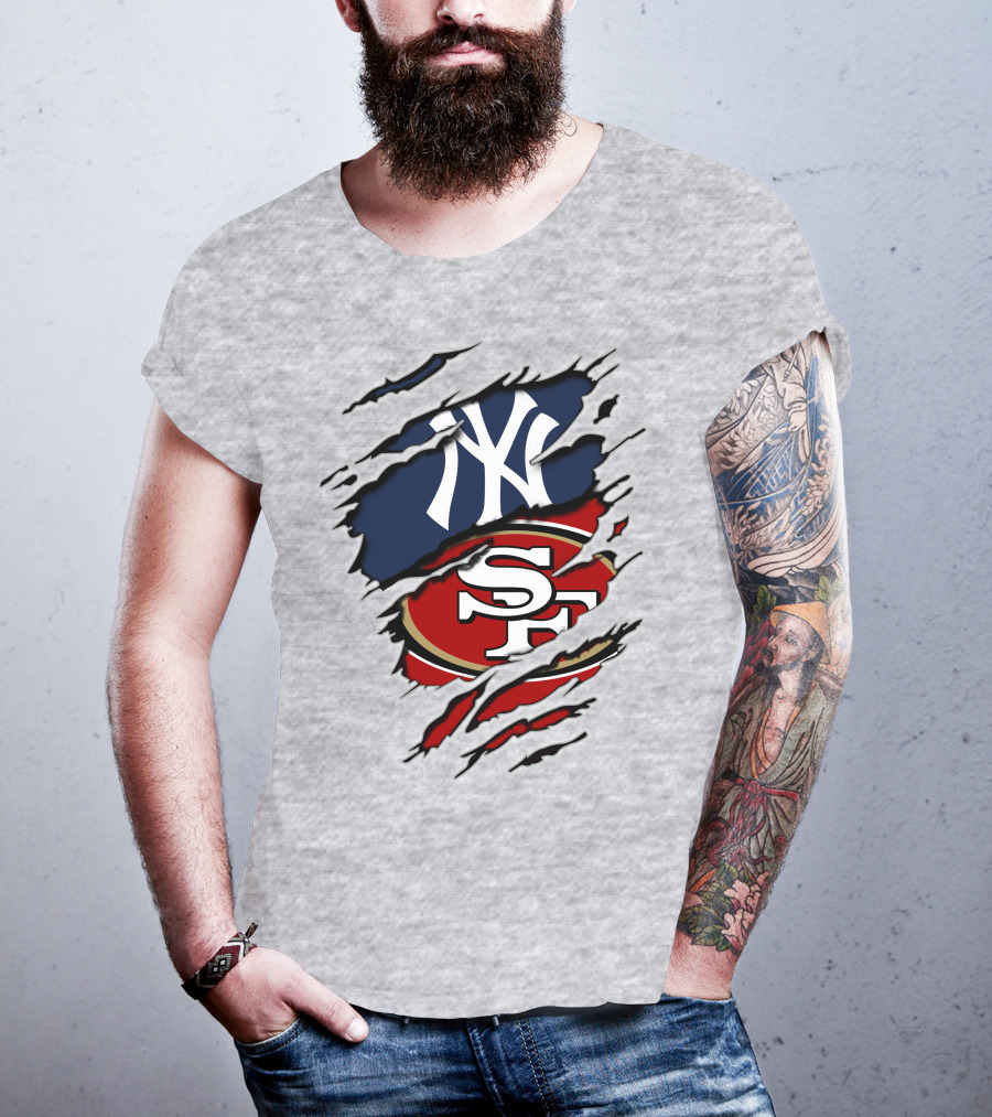 Ny Yankees 49ers Logo Mashup T-Shirt
