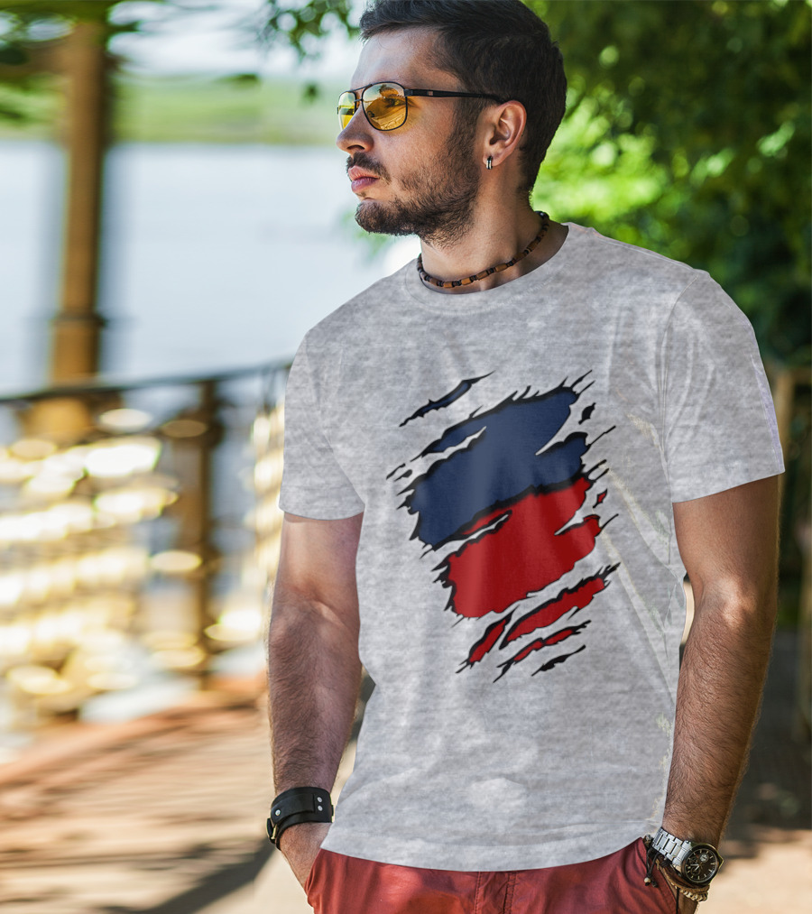 Ers Yan Blue And Red Claw Marks T-Shirt