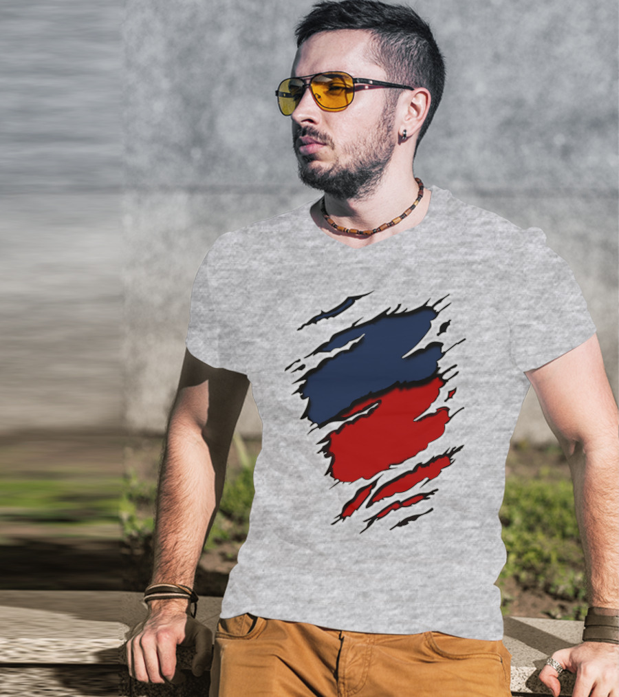 Ers Yan Blue And Red Claw Marks T-Shirt