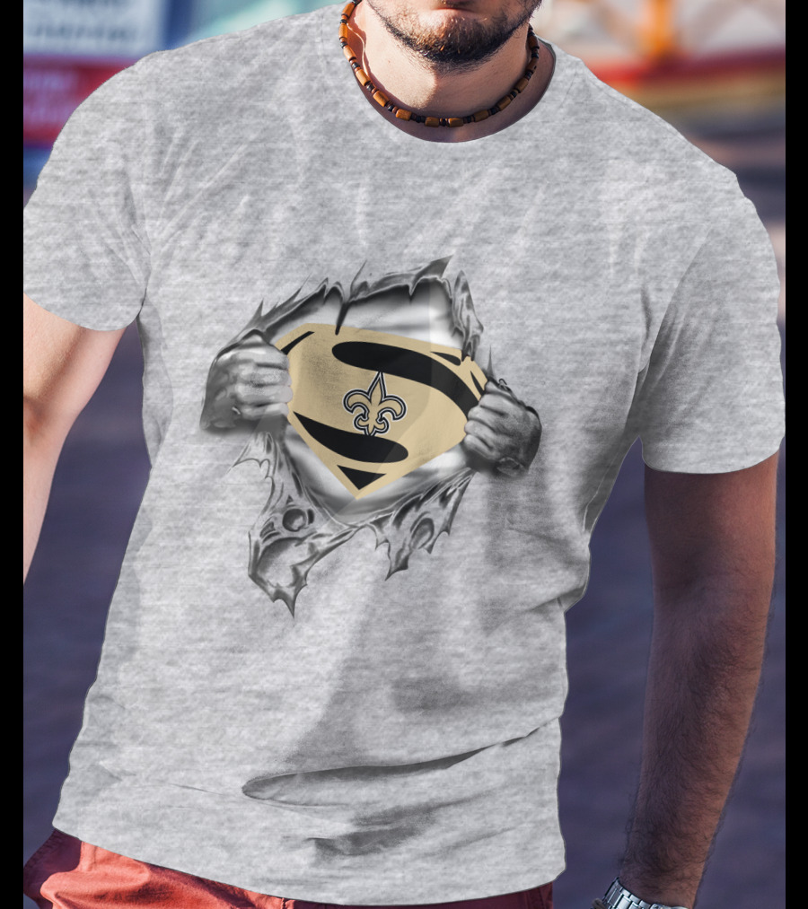 Superman Saints Fleur-De-Lis Symbol T-Shirt