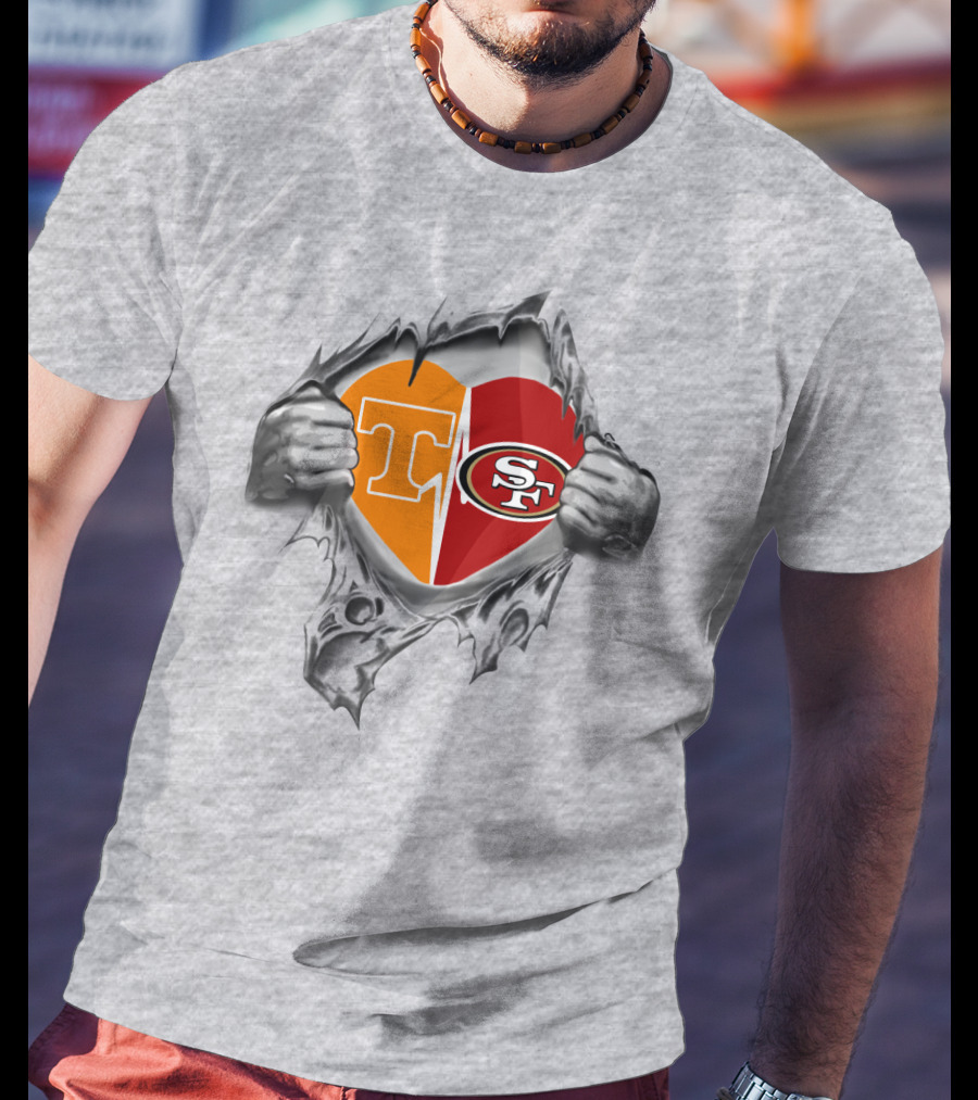 49Ers Tennessee Volunteers Heart T-Shirt