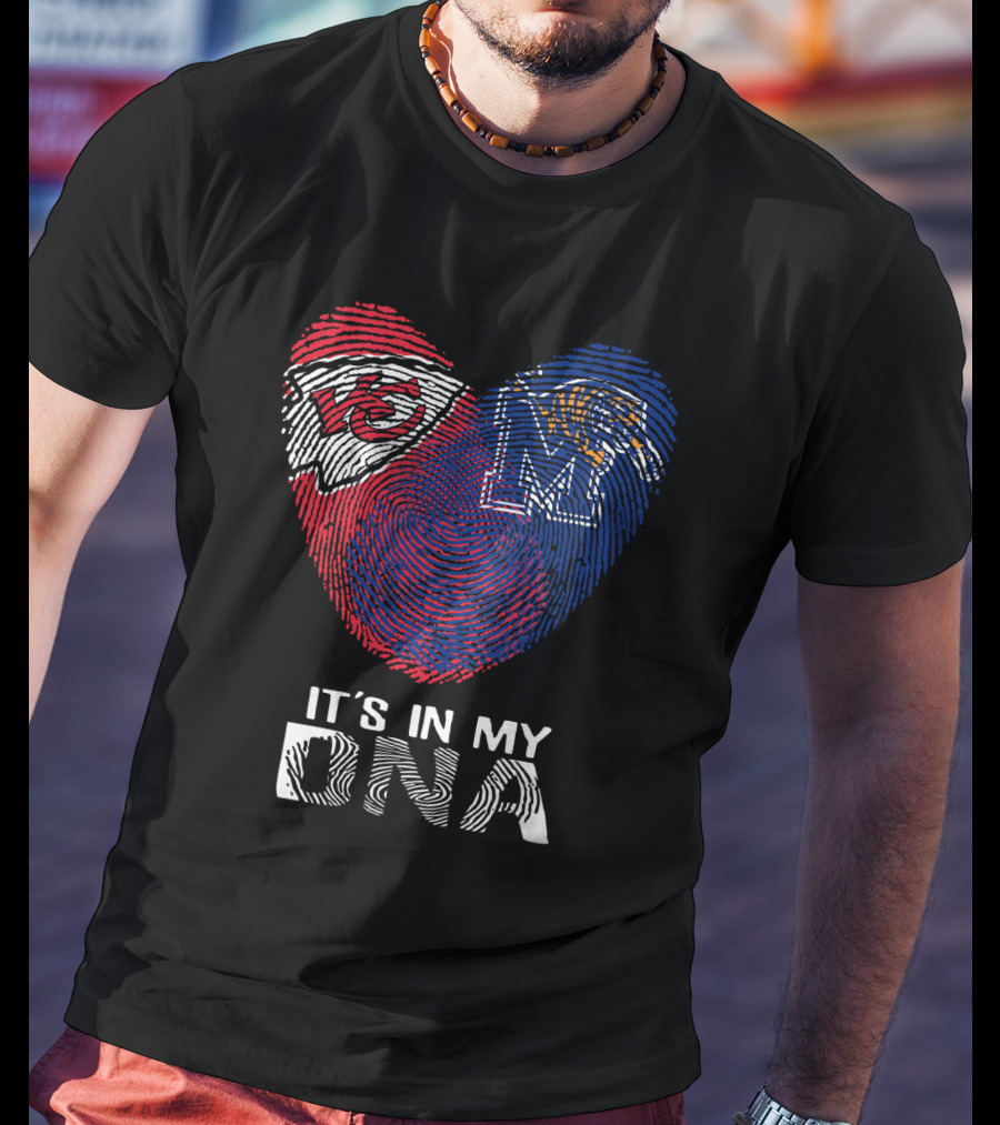 Chiefs Memphis It's In My DNA Heart Fingerprint T-Shirt